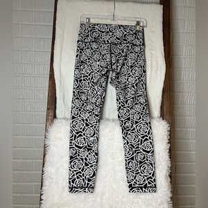 Lululemon Athletica Wunder Under Crop Geometric Rose Print Women’s 8 Leggings
